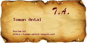 Toman Antal névjegykártya